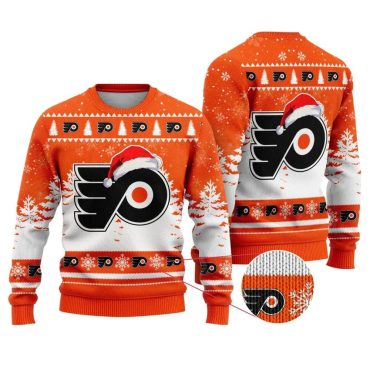 Philadelphia Flyers Santa Hat Ugly Christmas Sweater