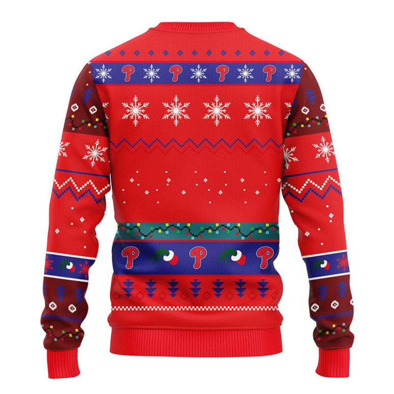 Philadelphia Phillies 12 Grinch Xmas Day Ugly Christmas Sweater