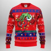 Philadelphia Phillies Grinch Hand Ugly Christmas Sweater - TeeUgly