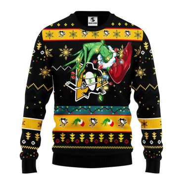 Pittsburgh Penguins Grinch Hand Ugly Christmas Sweater