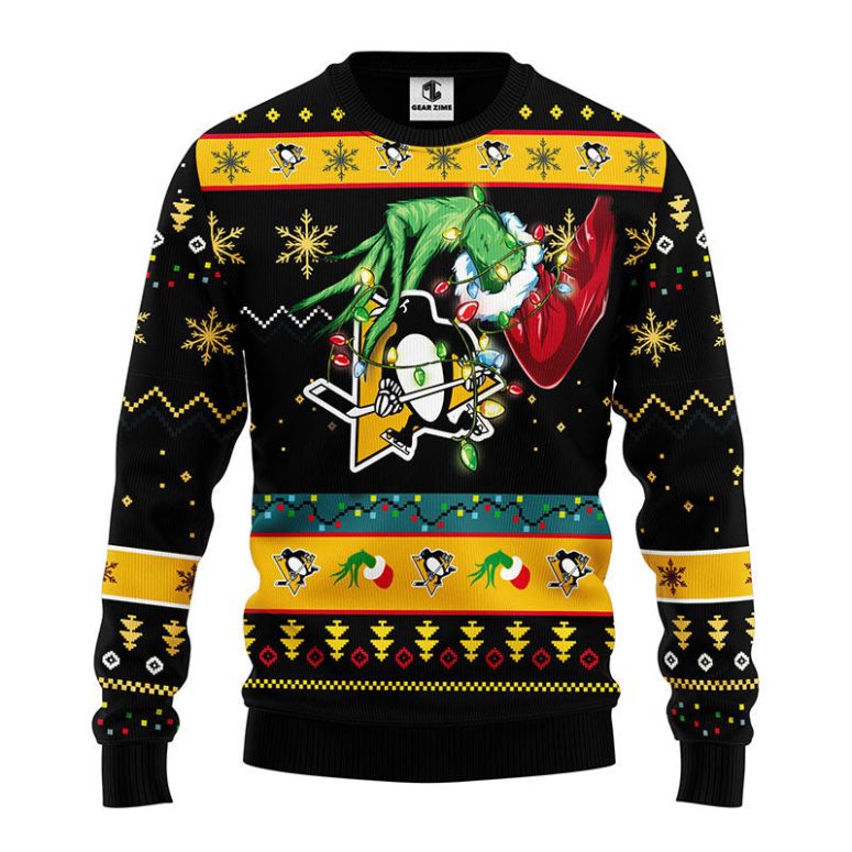 Pittsburgh Penguins Grinch Hand Ugly Christmas Sweater