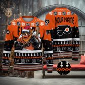 Pittsburgh Penguins Mascot Fiery Skates Ugly Christmas Sweater