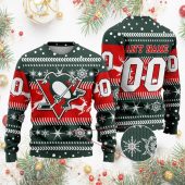 Pittsburgh Penguins Personalized Name & Number Ugly Christmas Sweater