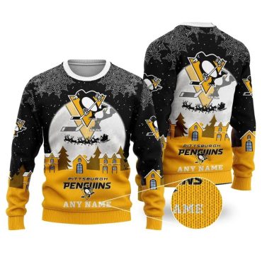 Pittsburgh Penguins Personalized Name Ugly Christmas Sweater