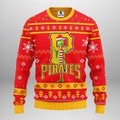 Pittsburgh Pirates Funny Grinch Christmas Red Ugly Sweater - TeeUgly