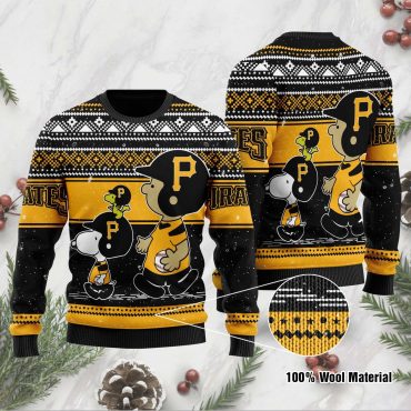 Pittsburgh Pirates Snoopy Holiday Baseball Ugly Christmas Sweater