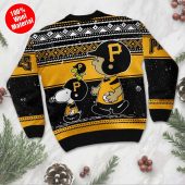 Pittsburgh Pirates Snoopy Holiday Baseball Ugly Christmas Sweater Back - TeeUgly
