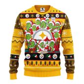 Pittsburgh Steelers 12 Grinch Xmas Day Ugly Christmas Sweater - TeeUgly