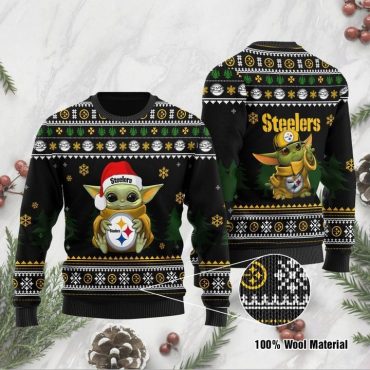 Pittsburgh Steelers Baby Yoda Christmas Cheer Ugly Christmas Sweater