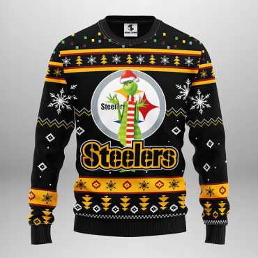 Pittsburgh Steelers Funny Grinch Ugly Christmas Sweater