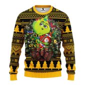 Pittsburgh Steelers Grinch Hug Ugly Christmas Sweater - TeeUgly