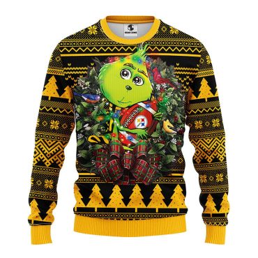 Pittsburgh Steelers Grinch Hug Ugly Christmas Sweater