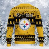 Pittsburgh Steelers Grinch Stolen Ugly Christmas Sweater Back - TeeUgly