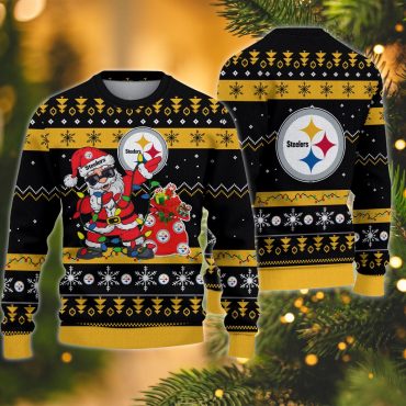 Pittsburgh Steelers Santa Claus Ugly Christmas Sweater