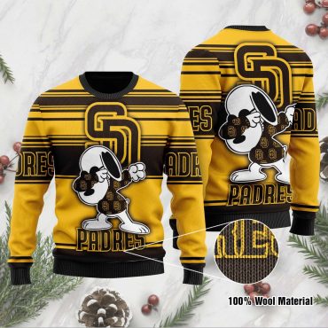 San Diego Padres Snoopy Dabbing Holiday Ugly Christmas Sweater