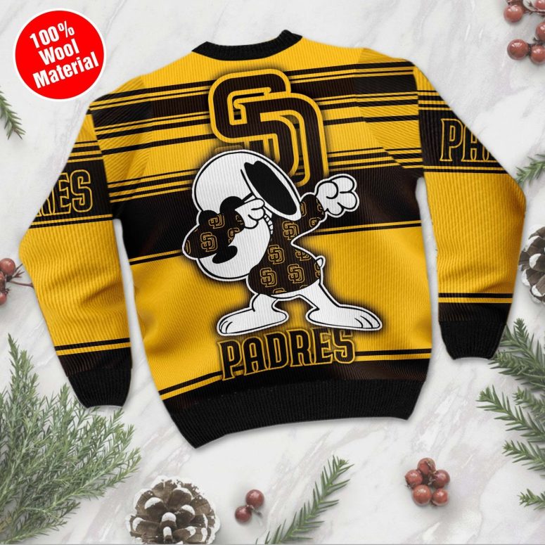 San Diego Padres Snoopy Dabbing Holiday Ugly Christmas Sweater