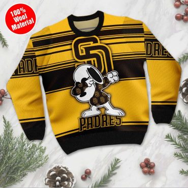 San Diego Padres Snoopy Dabbing Holiday Ugly Christmas Sweater