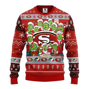 San Francisco 49ers 12 Grinch Xmas Day Ugly Christmas Sweater