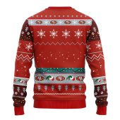 San Francisco 49ers 12 Grinch Xmas Day Ugly Christmas Sweater Back - TeeUgly