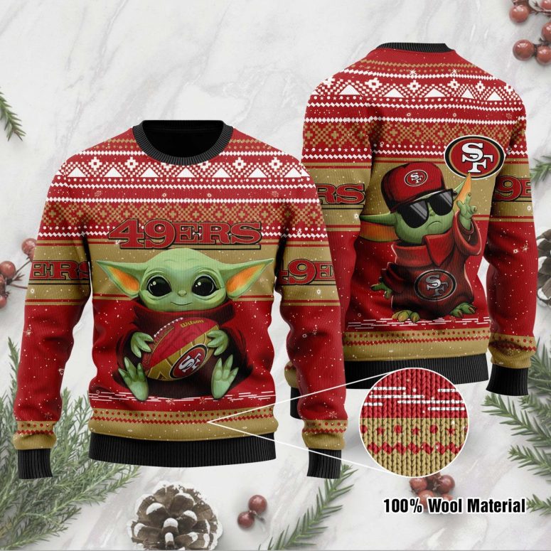 San Francisco 49ers Baby Yoda Christmas Cheer Ugly Christmas Sweater