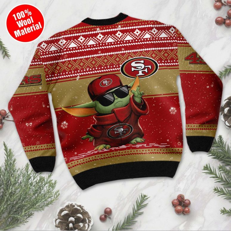 San Francisco 49ers Baby Yoda Christmas Cheer Ugly Christmas Sweater