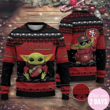 San Francisco 49ers Baby Yoda Holiday Swagger Ugly Christmas Sweater
