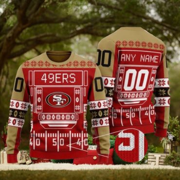 San Francisco 49ers Football Field Ugly Christmas Sweater