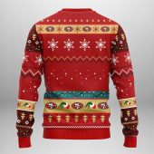 San Francisco 49ers Grinch Hug Ugly Christmas Sweater Back - TeeUgly