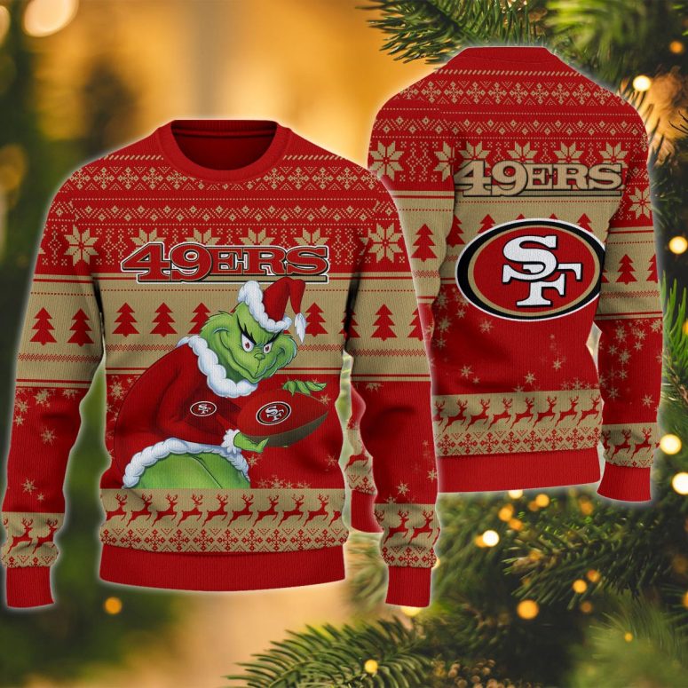 San Francisco 49ers Grinch Stolen Ugly Christmas Sweater