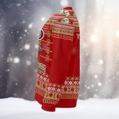 San Francisco 49ers Mickey Mouse Santa Ugly Christmas Sweater Left - TeeUgly