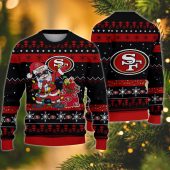 San Francisco 49ers Santa Claus Dabbing Ugly Christmas Sweater - TeeUgly