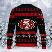 San Francisco 49ers Santa Claus Dabbing Ugly Christmas Sweater Back - TeeUgly
