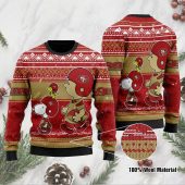 San Francisco 49ers Snoopy And Woodstock Football Ugly Christmas Sweater - TeeUgly