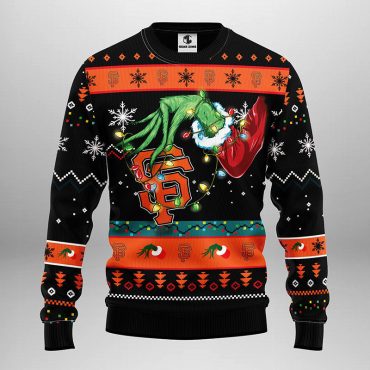 San Francisco Giants Grinch Hand Ugly Christmas Sweater