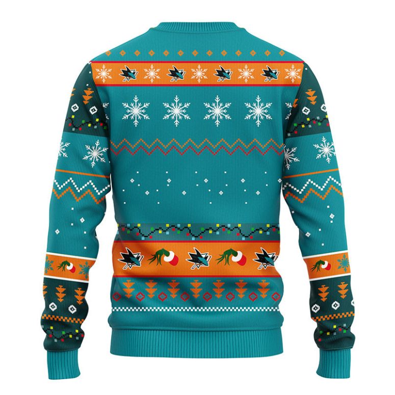 San Jose Sharks 12 Grinch Xmas Day Ugly Christmas Sweater