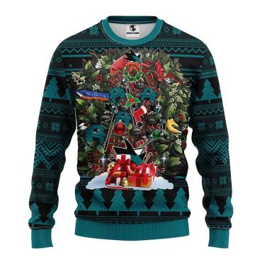 San Jose Sharks Big Tree Christmas Ugly Sweater