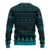 San Jose Sharks Grinch Hug Ugly Christmas Sweater Back - TeeUgly