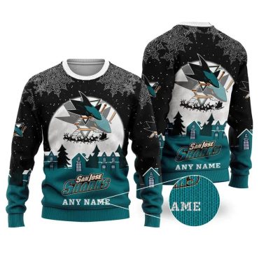 San Jose Sharks Personalized Name Ugly Christmas Sweater