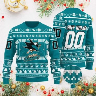 San Jose Sharks Winter Wave Ugly Christmas Sweater