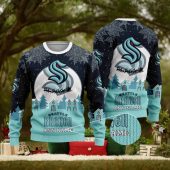 Seattle Kraken Sleigh Ride Adventure Ugly Christmas Sweater