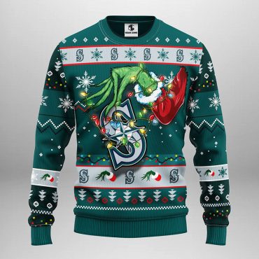 Seattle Mariners Grinch Hand Ugly Christmas Sweater