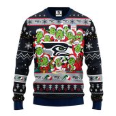 Seattle Seahawks 12 Grinch Xmas Day Ugly Christmas Sweater - TeeUgly