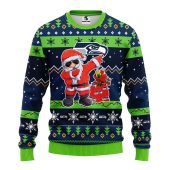 Seattle Seahawks Dabbing Santa Claus Ugly Christmas Sweater