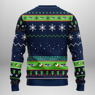 Seattle Seahawks Grinch Hand Ugly Christmas Sweater