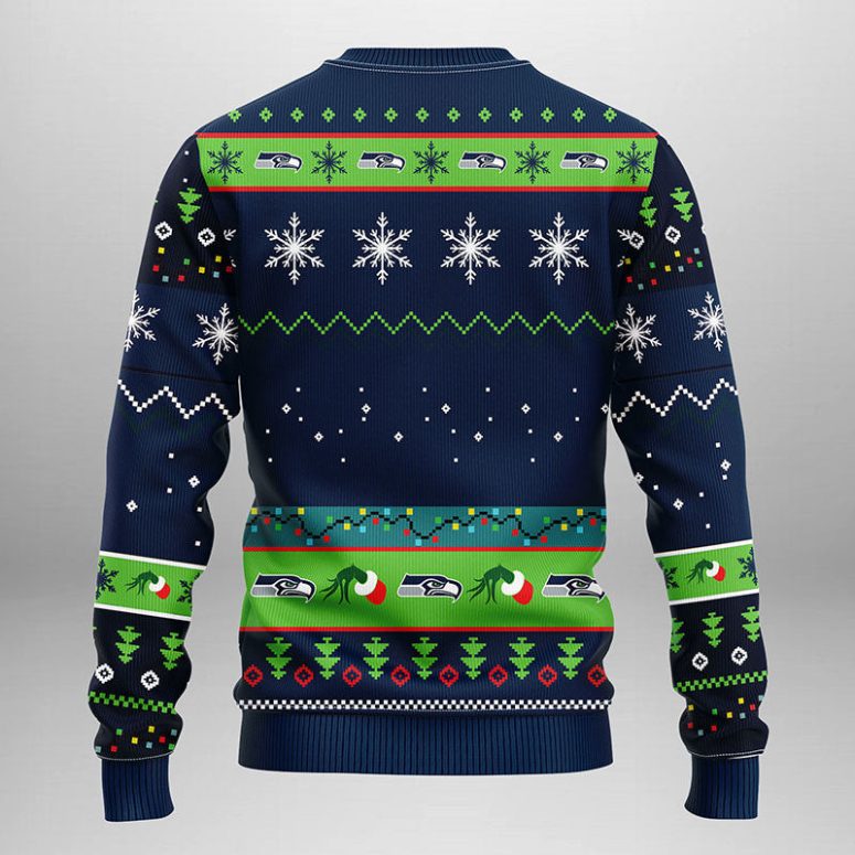 Seattle Seahawks Grinch Hand Ugly Christmas Sweater