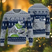 Seattle Seahawks Grinch Stolen Ugly Christmas Sweater - TeeUgly