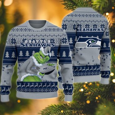 Seattle Seahawks Grinch Stolen Ugly Christmas Sweater
