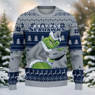 Seattle Seahawks Grinch Stolen Ugly Christmas Sweater