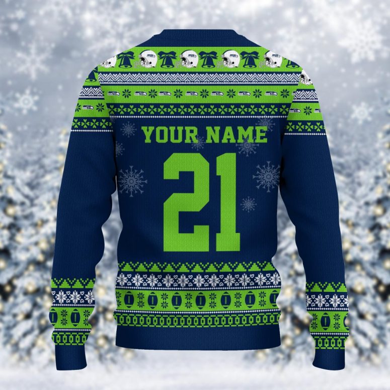 Seattle Seahawks Mickey Mouse Santa Ugly Christmas Sweater