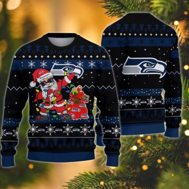 Seattle Seahawks Santa Claus Ugly Christmas Sweater